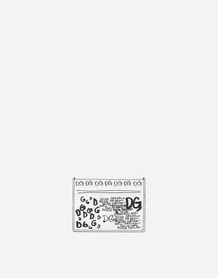 Calfskin card holder with logo print 3