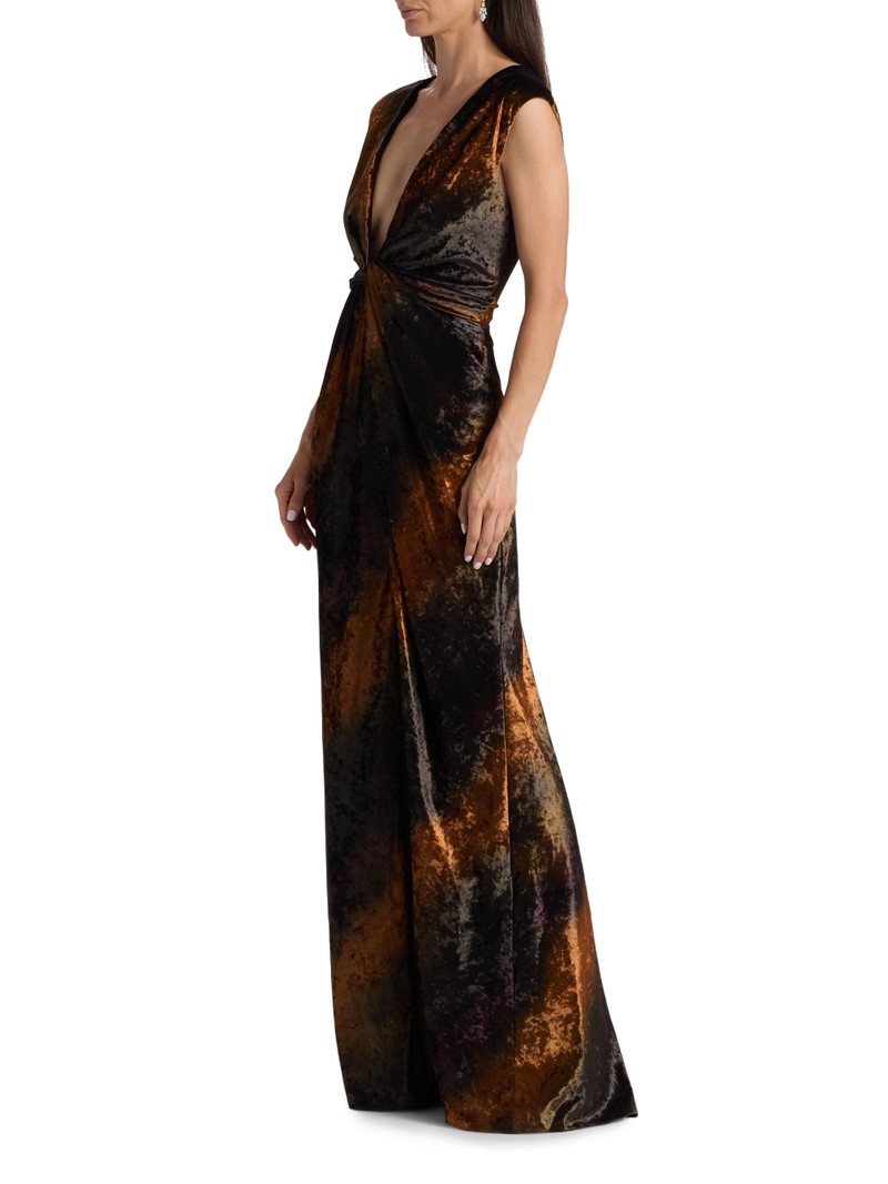 Women's Stripe Sleeveless Column Gown - Sienna Multi 4