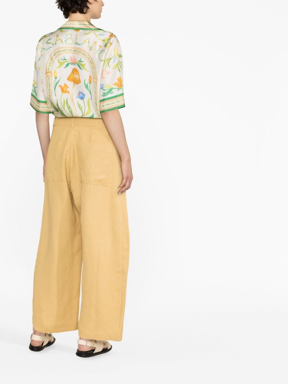 high-waisted wide-leg trousers - 3
