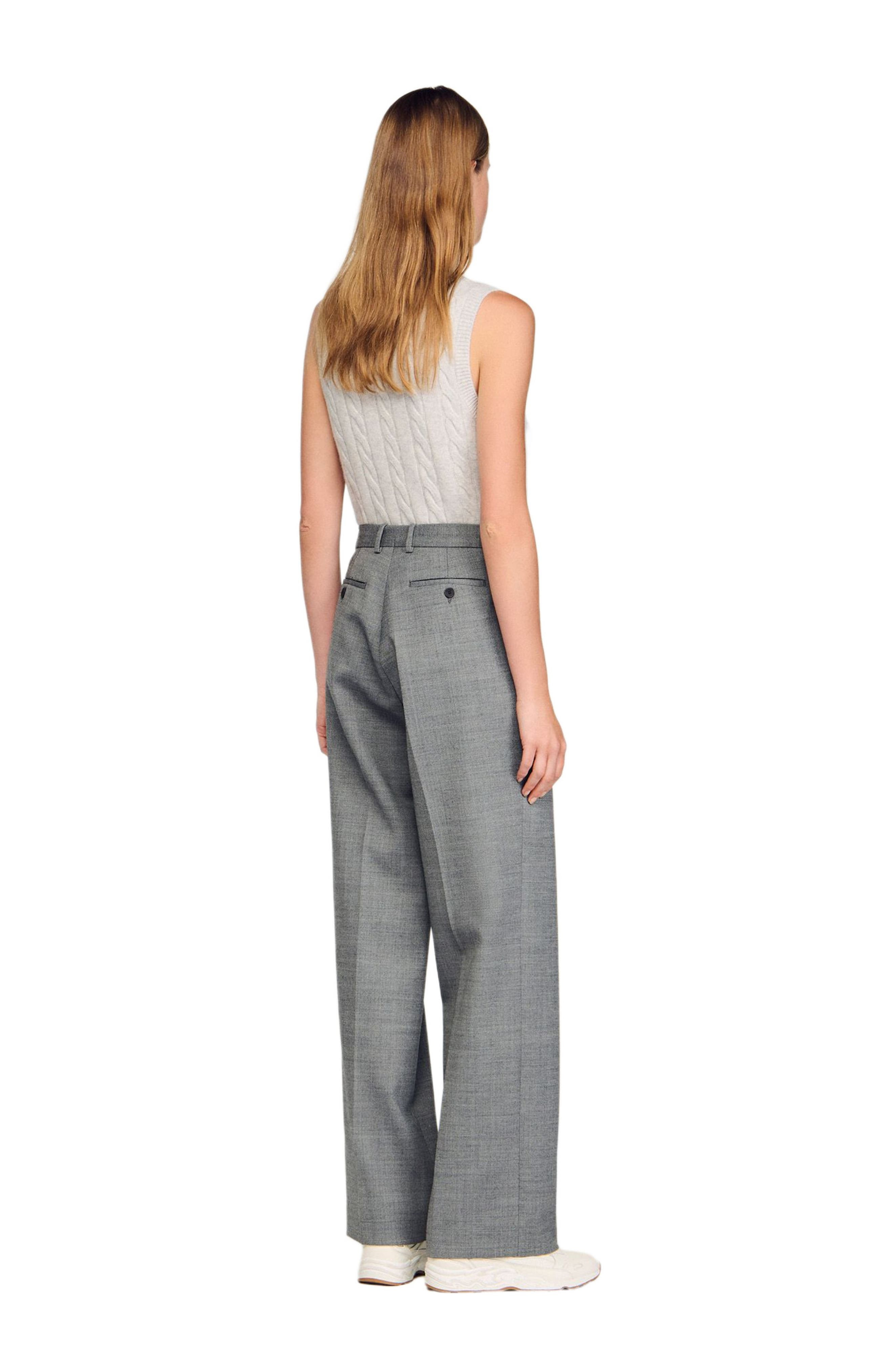 SANDRO Straight-leg trousers in Grey at Nordstrom - 3