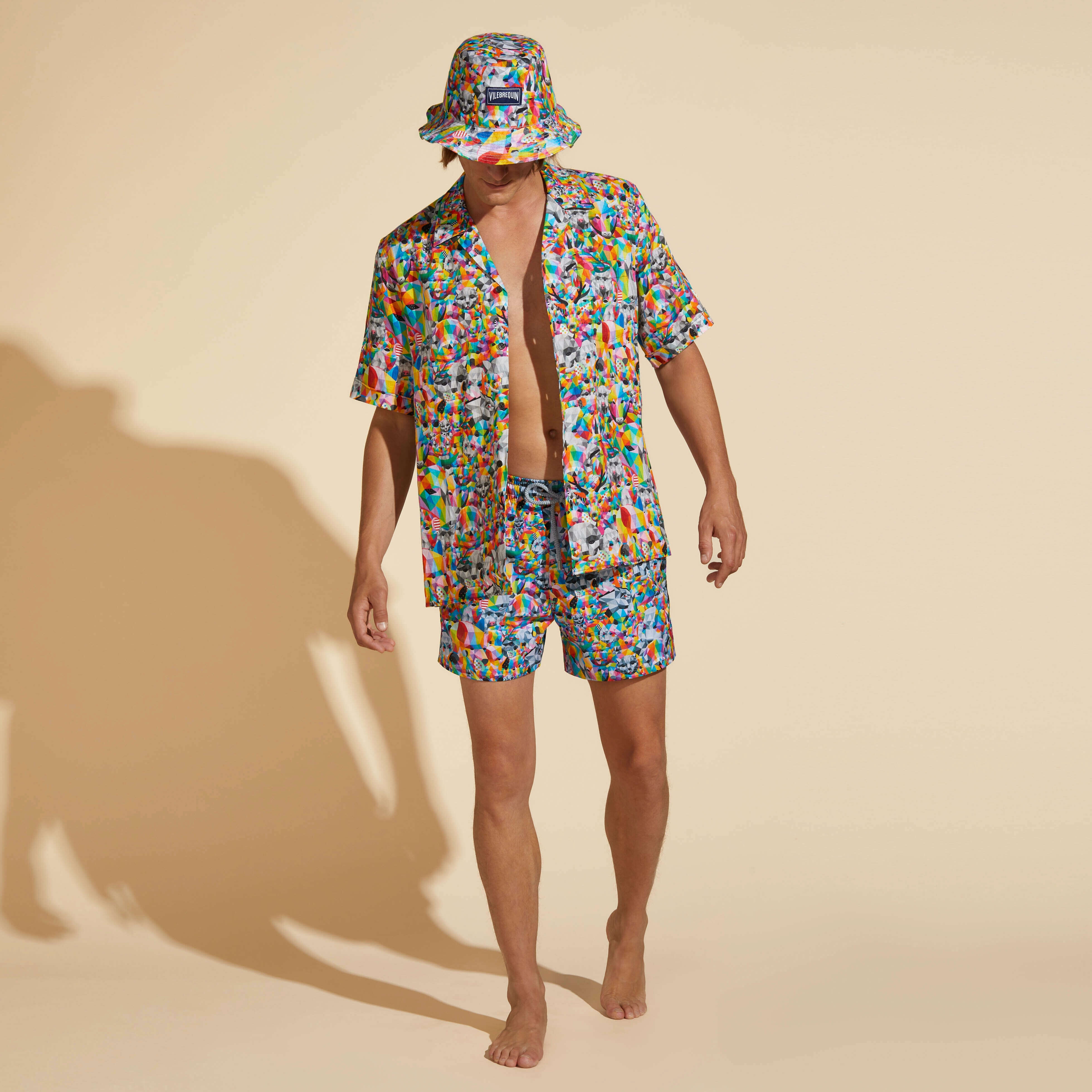 Men Linen Bowling Shirt Animals - Vilebrequin x Okuda San Miguel - 5