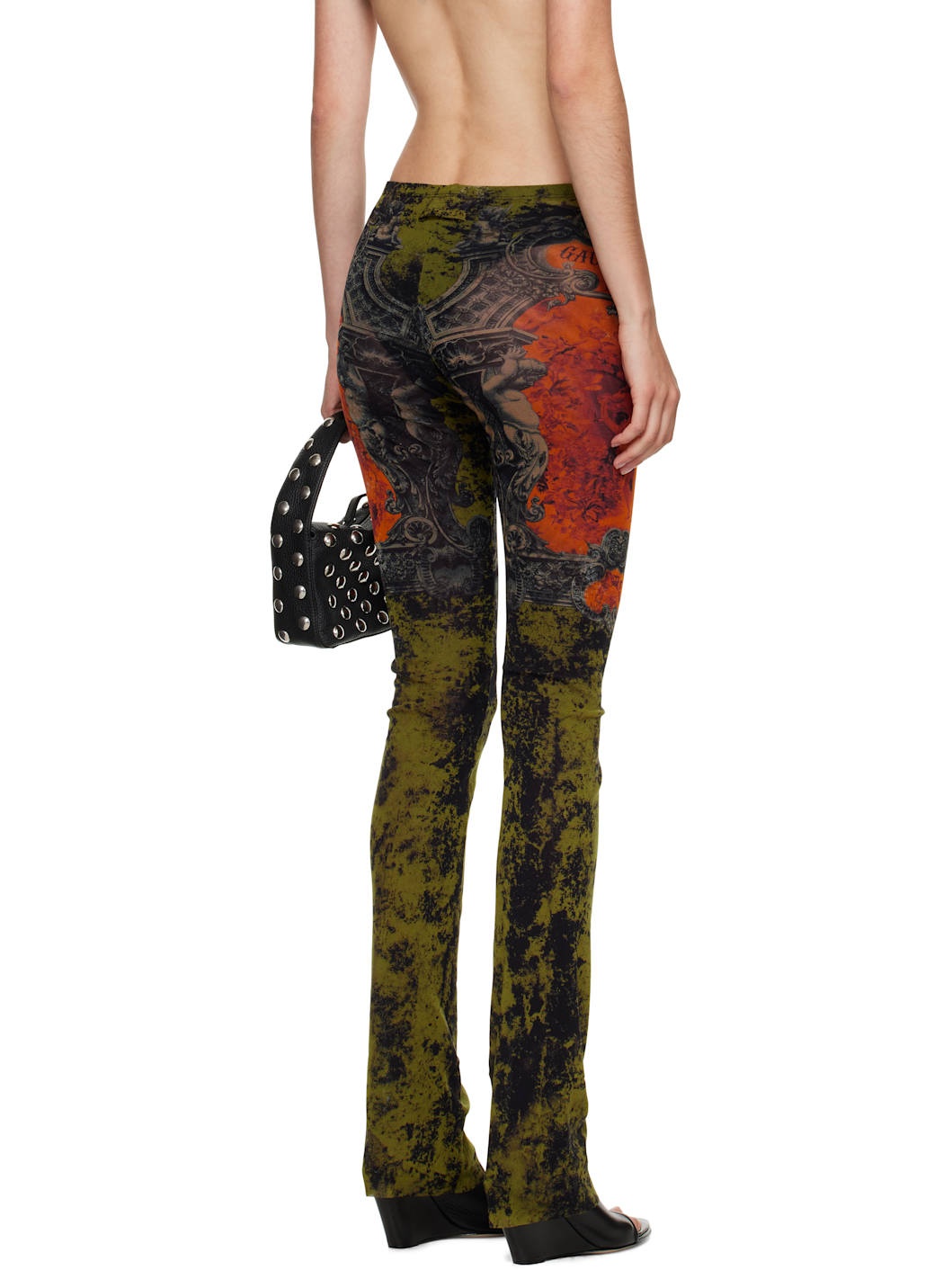 Khaki & Orange 'The Médaillon' Lounge Pants - 3