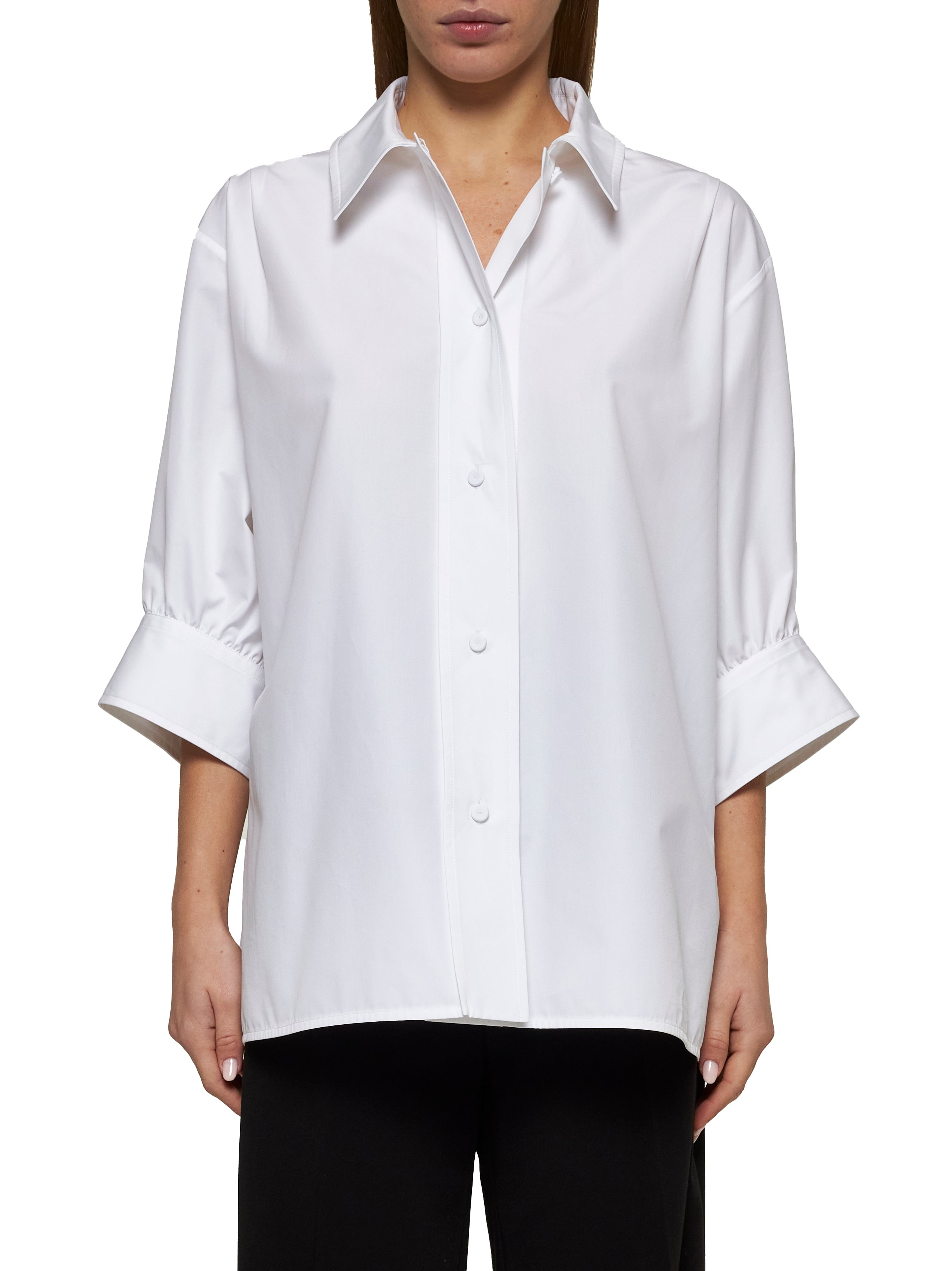 White poplin boxy shirt - 3