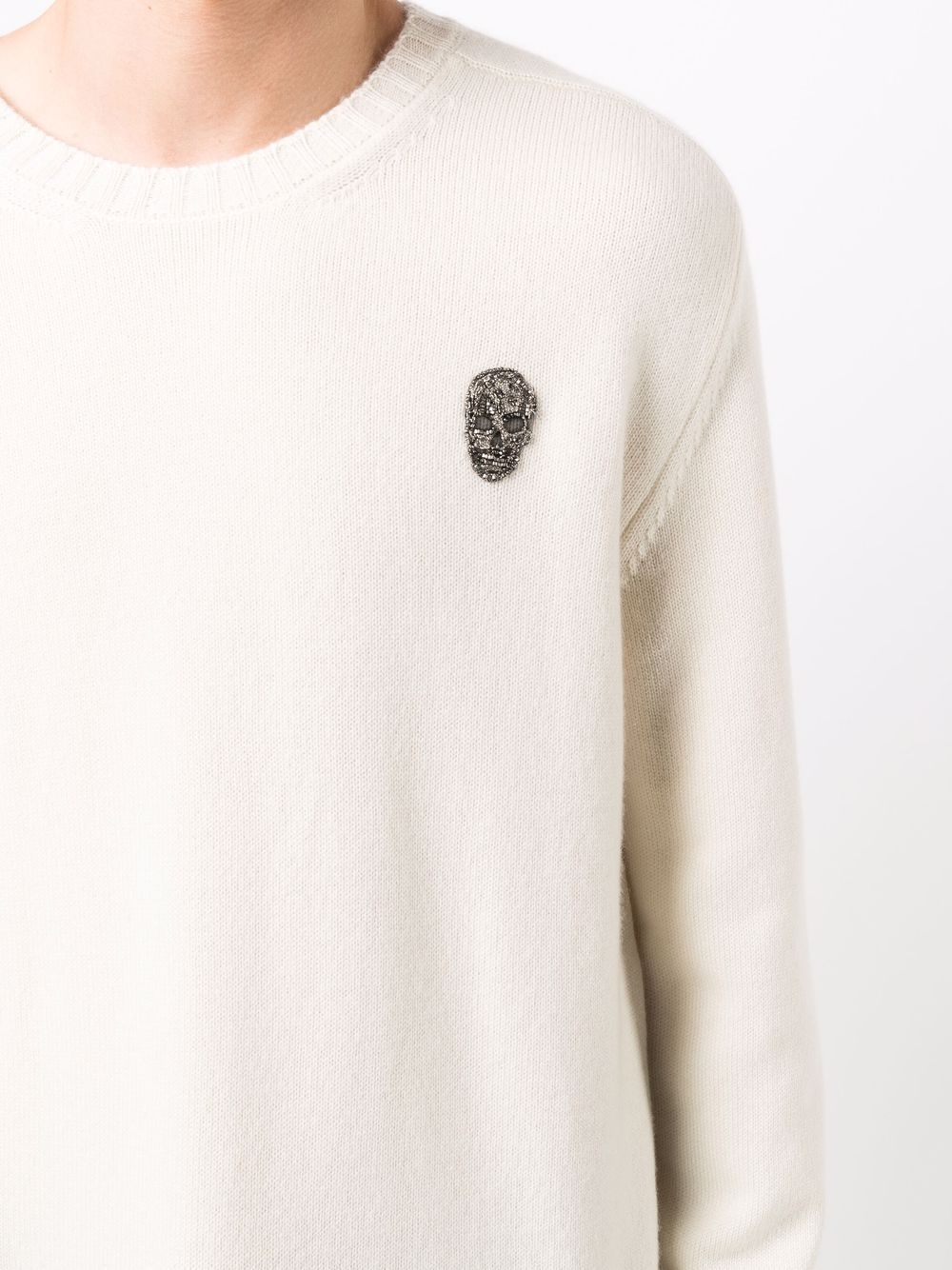 skull-motif cashmere jumper - 5