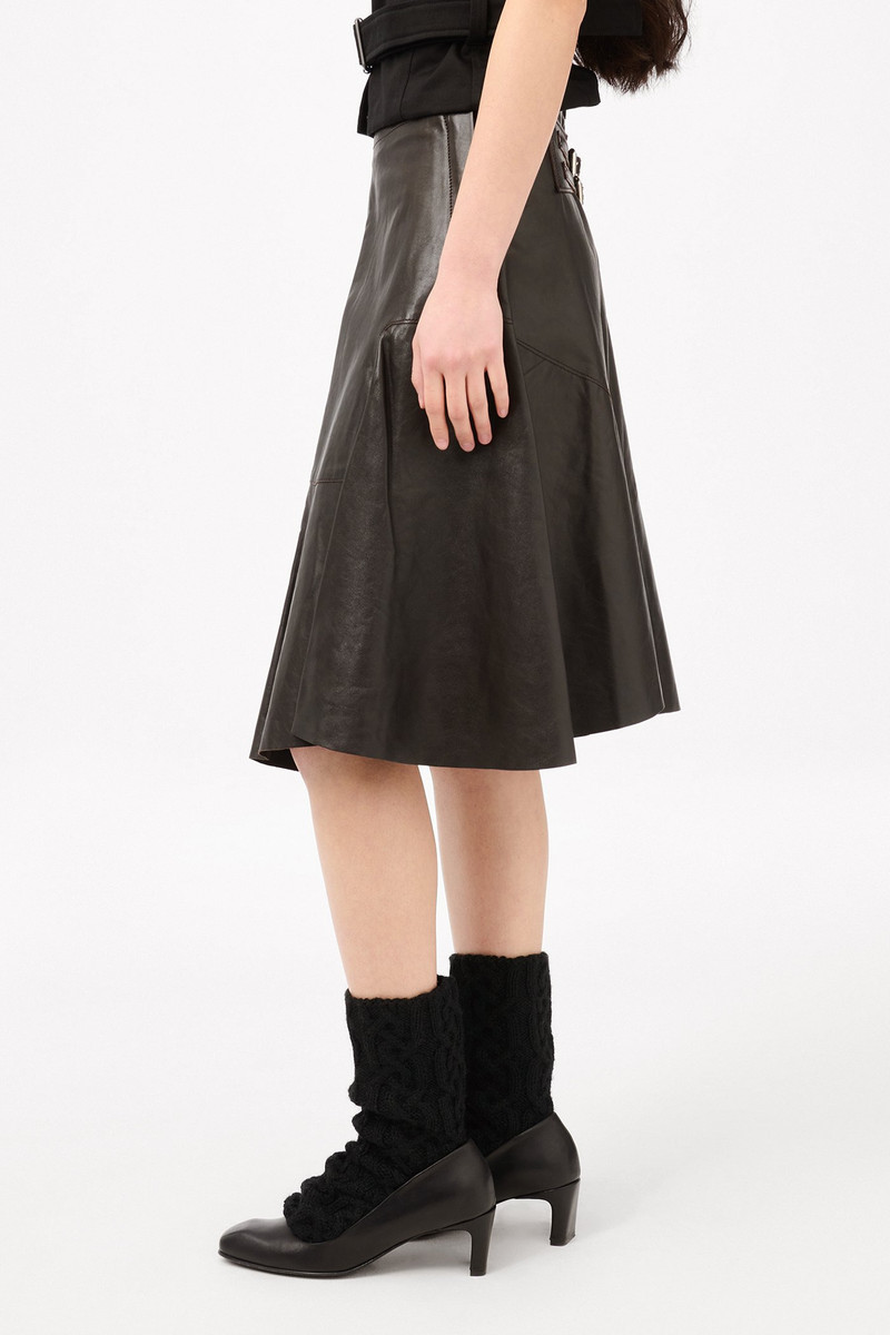 Waltz Skirt Umber Brown Fluid Calfskin 4