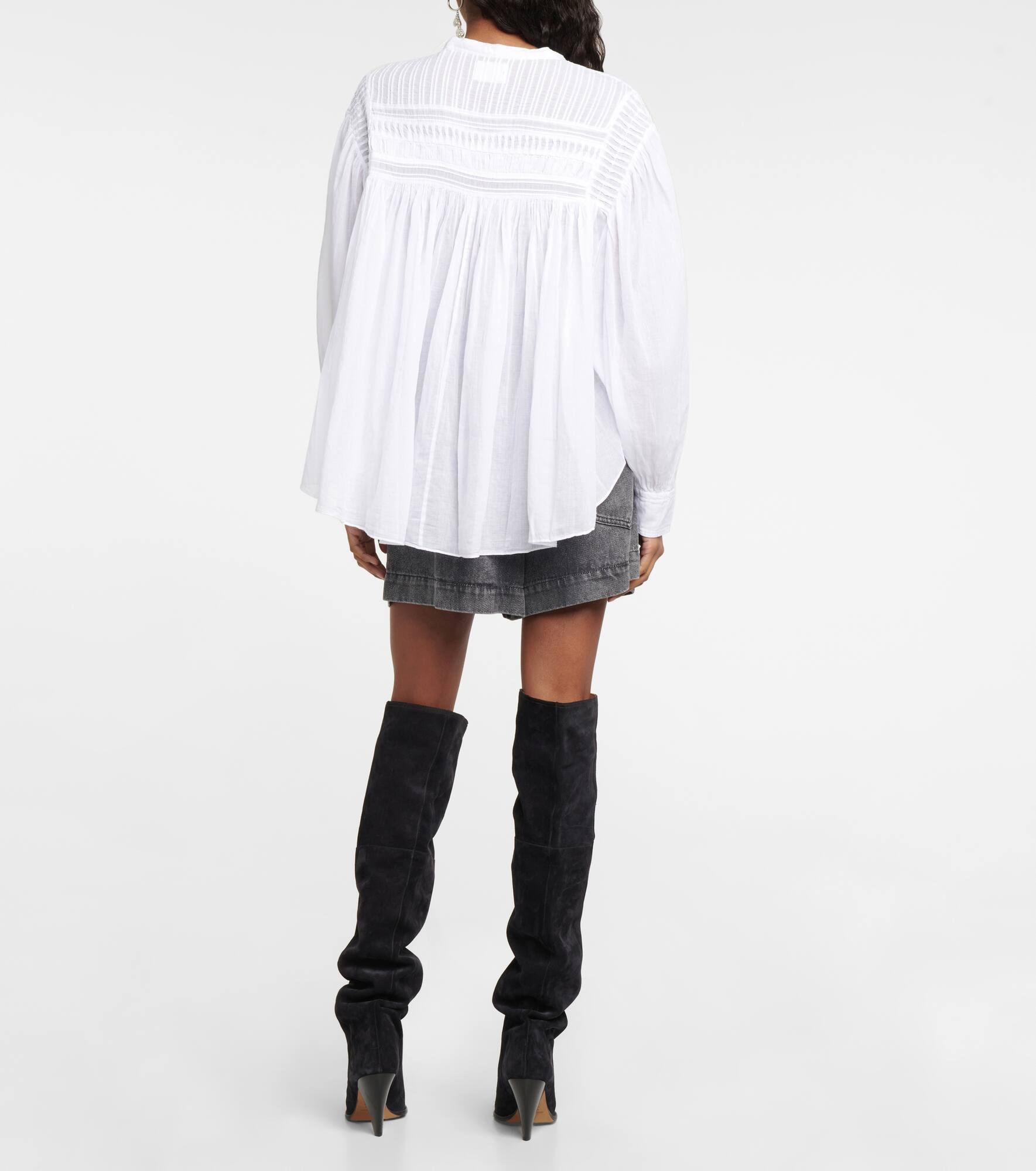 Plalia oversized cotton blouse - 3