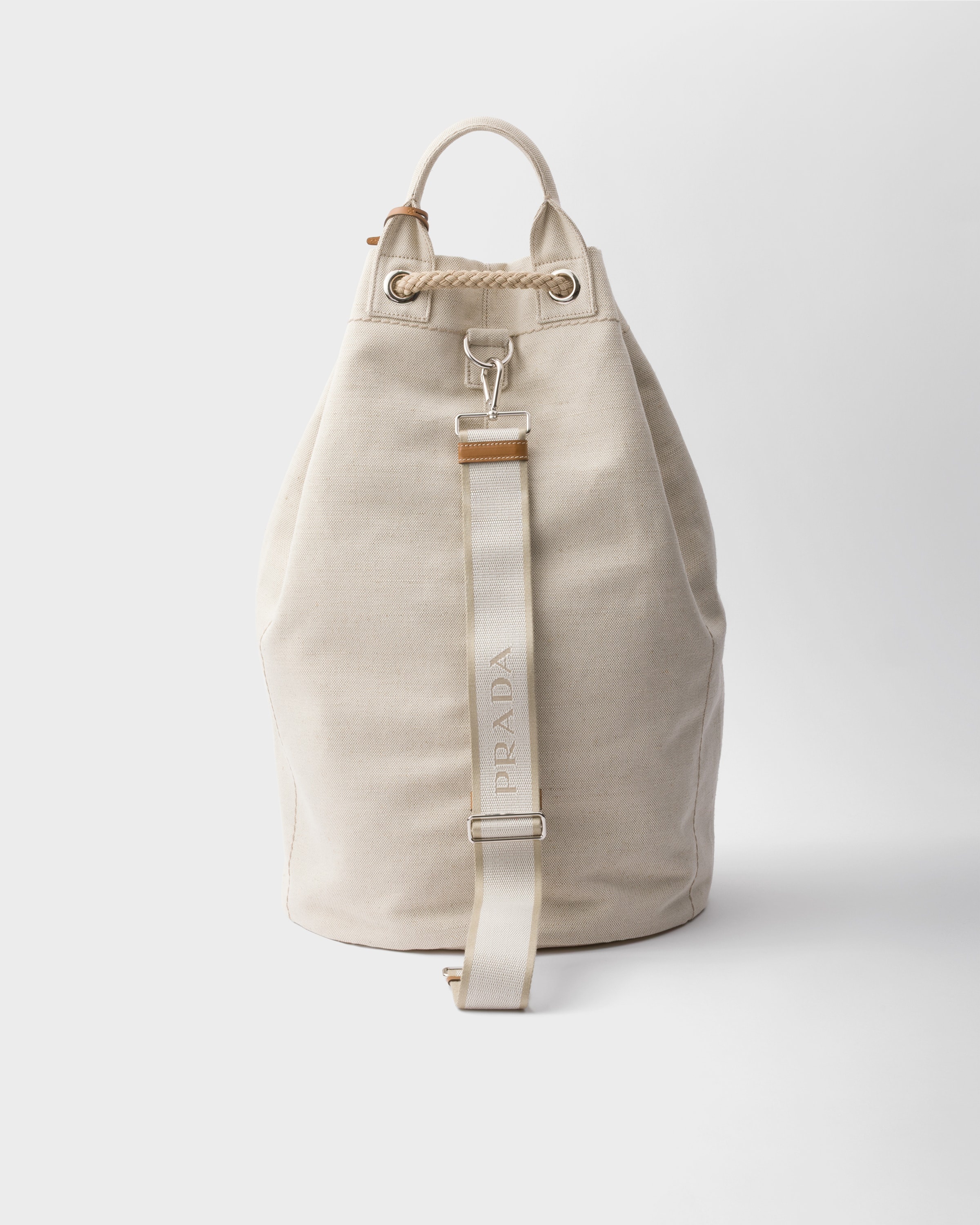 Linen blend drawstring duffel bag - 4