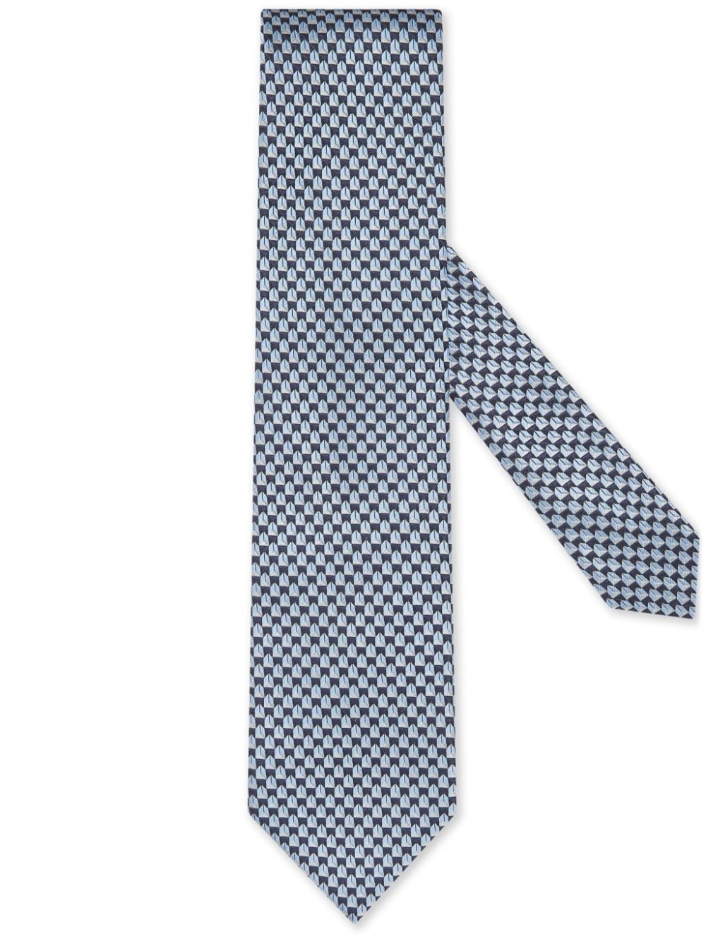 pattern-jacquard silk tie - 1