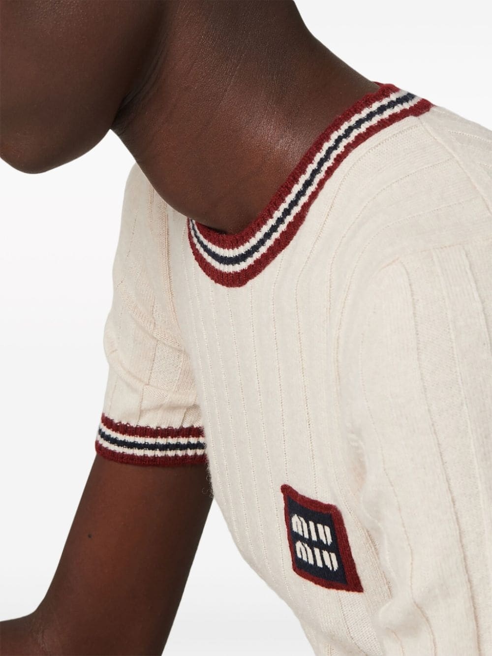 logo-appliquÃ© cashmere top - 5