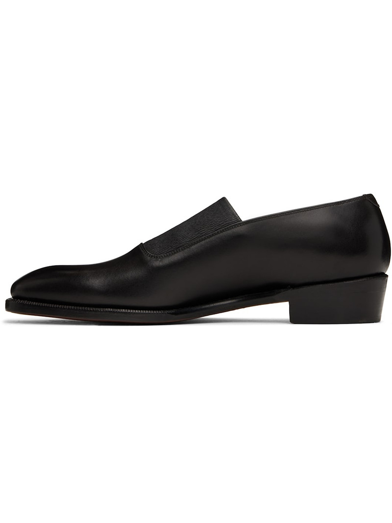 RAINMAKER KYOTO Black Shirring Opera Loafers outlook