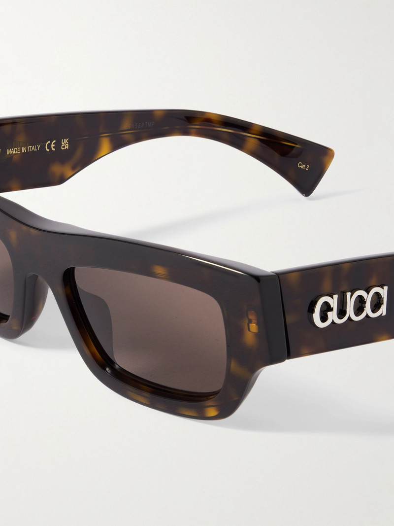 Rectangular-Frame Tortoiseshell Acetate Sunglasses Tortoiseshell 3