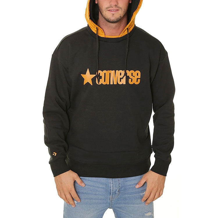 Converse Logo Letter Hooded Sports Sweater Men Black 10019968-A01 - 6