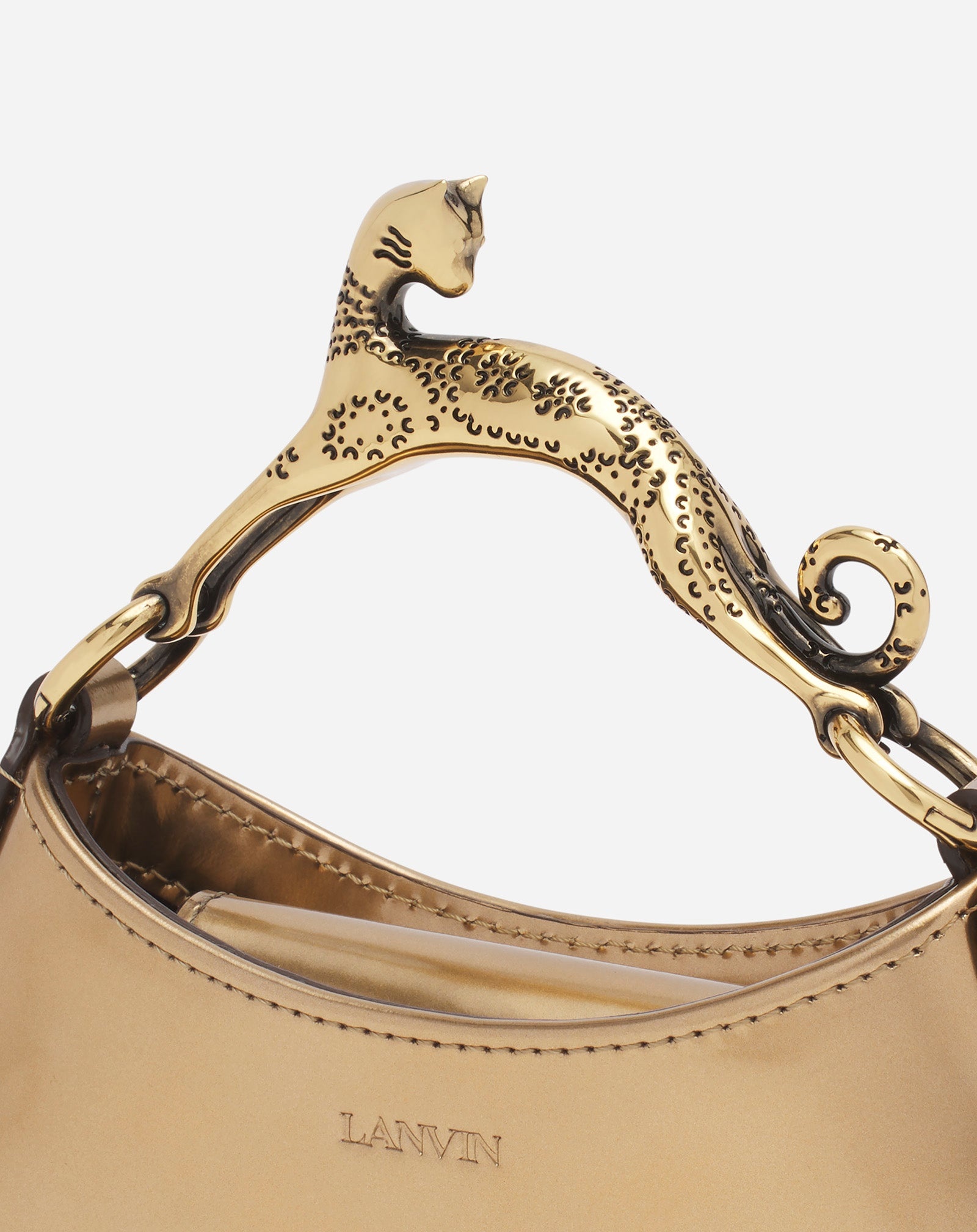 METALLIC LEATHER NANO HOBO CAT BAG - 6