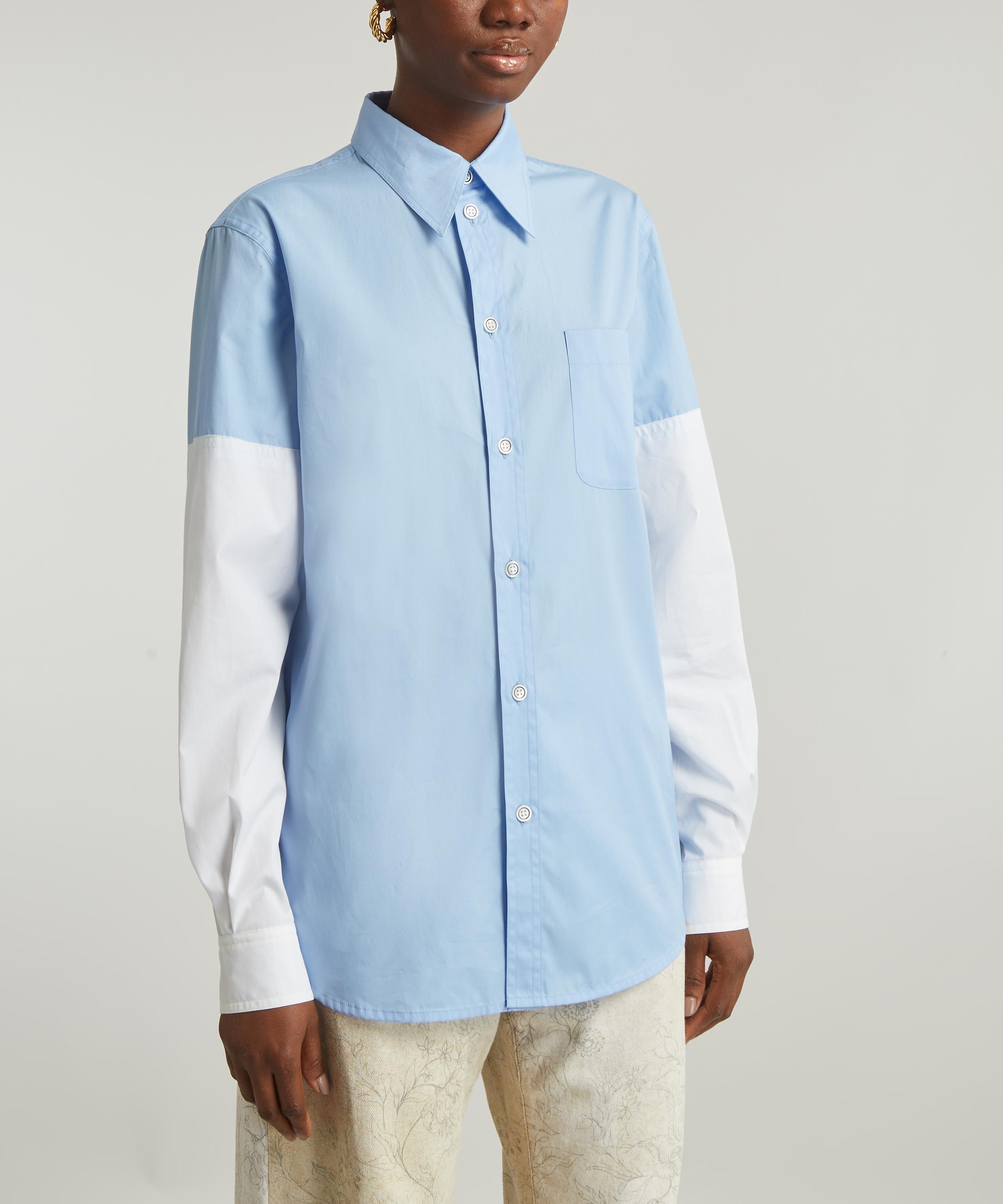 Blue Contrast Sleeve Shirt - 3