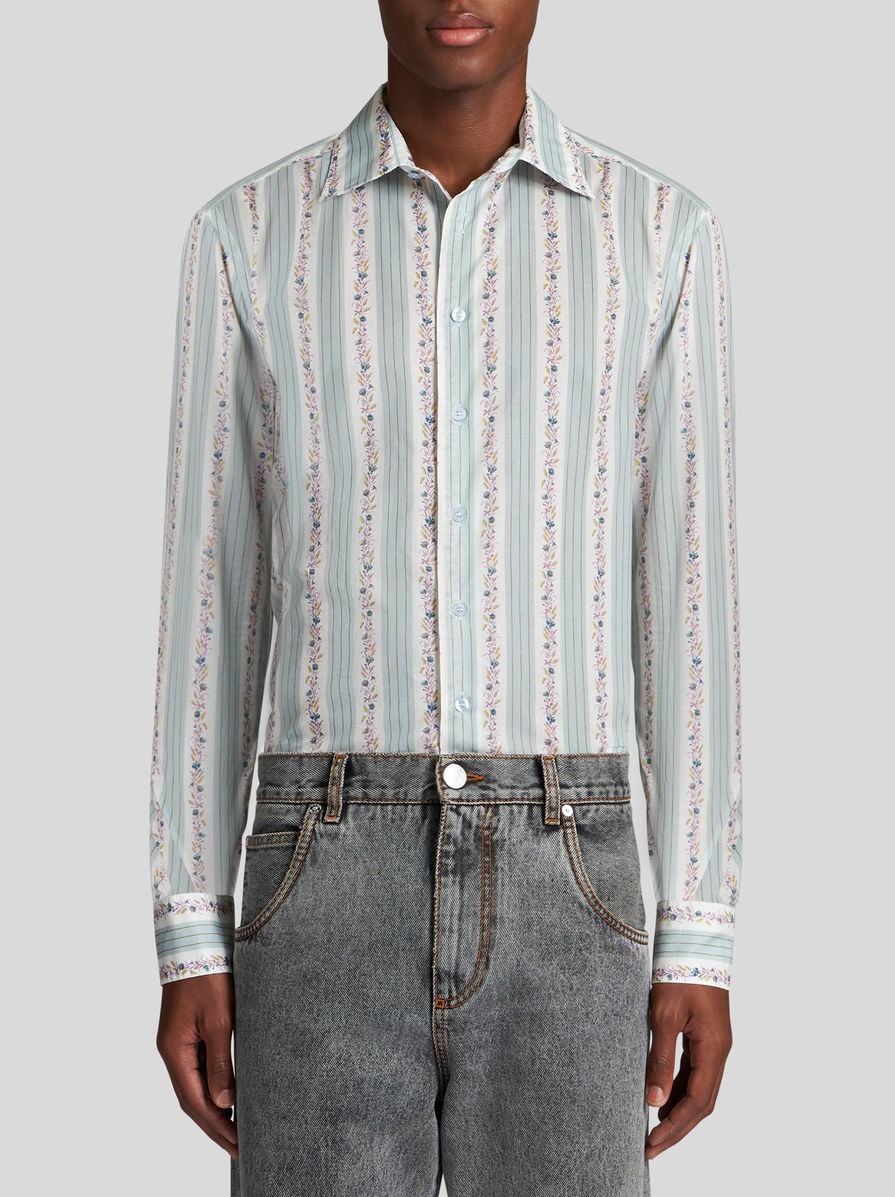 STRIPED SHIRT WITH FLOWERS - 2