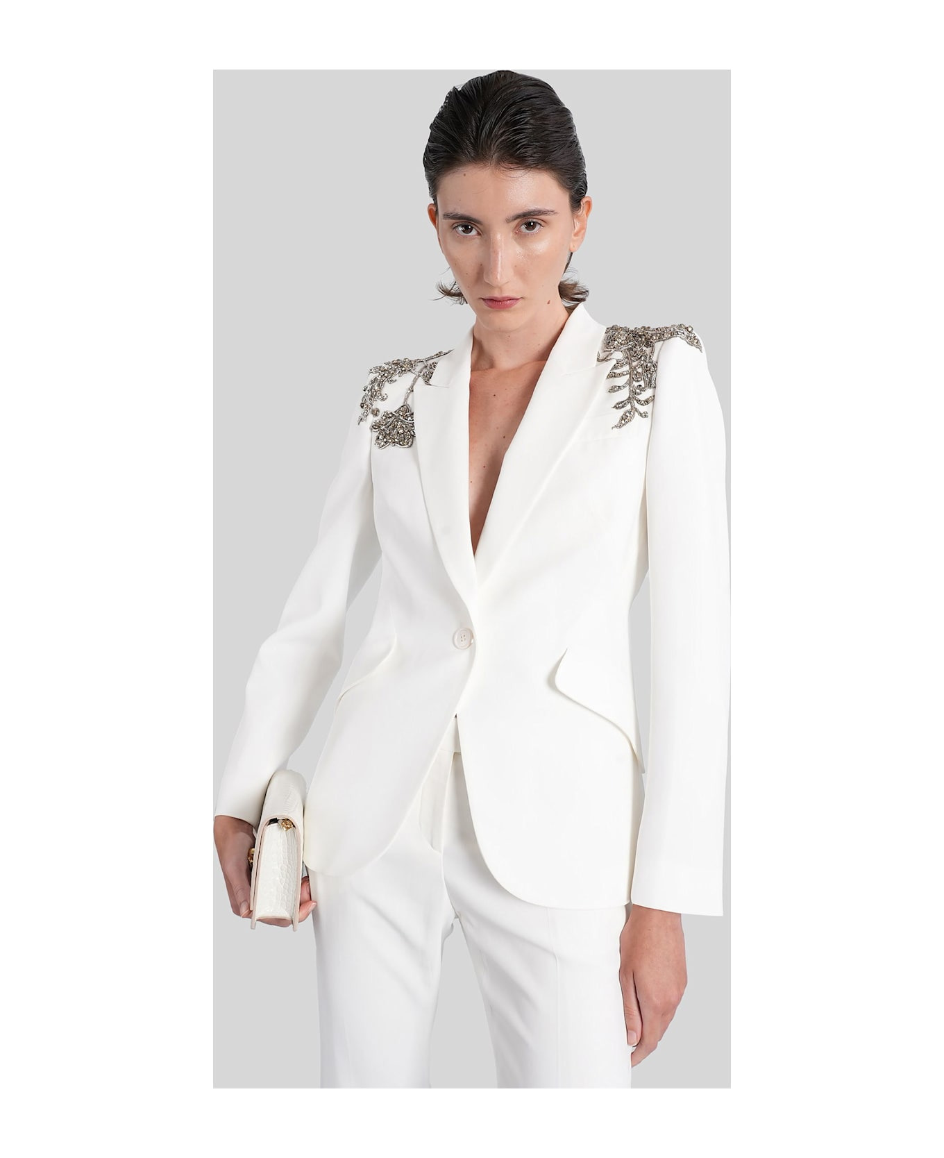 Blazer In White Viscose - 2