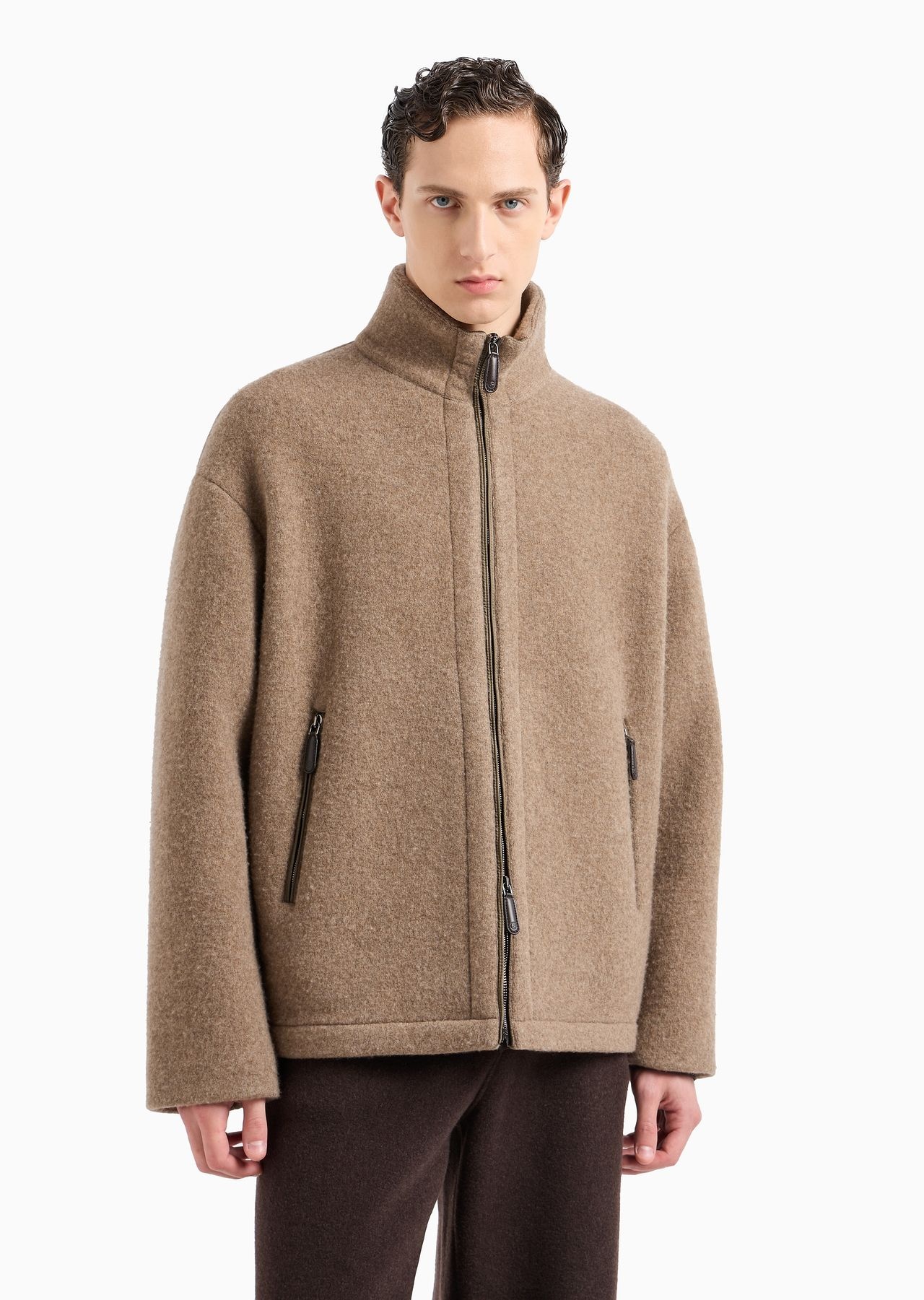 Fulled wool and cashmere cloth blouson - 2