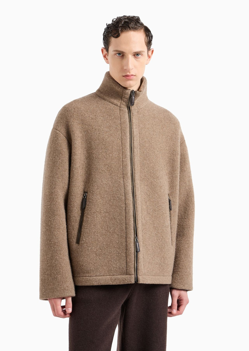 Fulled wool and cashmere cloth blouson 2