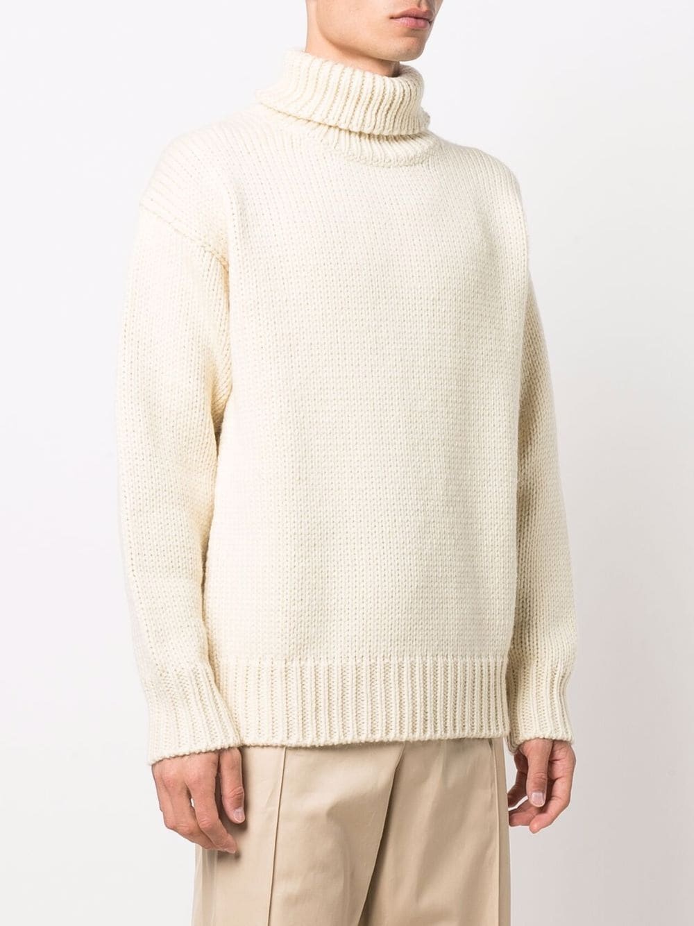 roll neck knitted jumper - 3