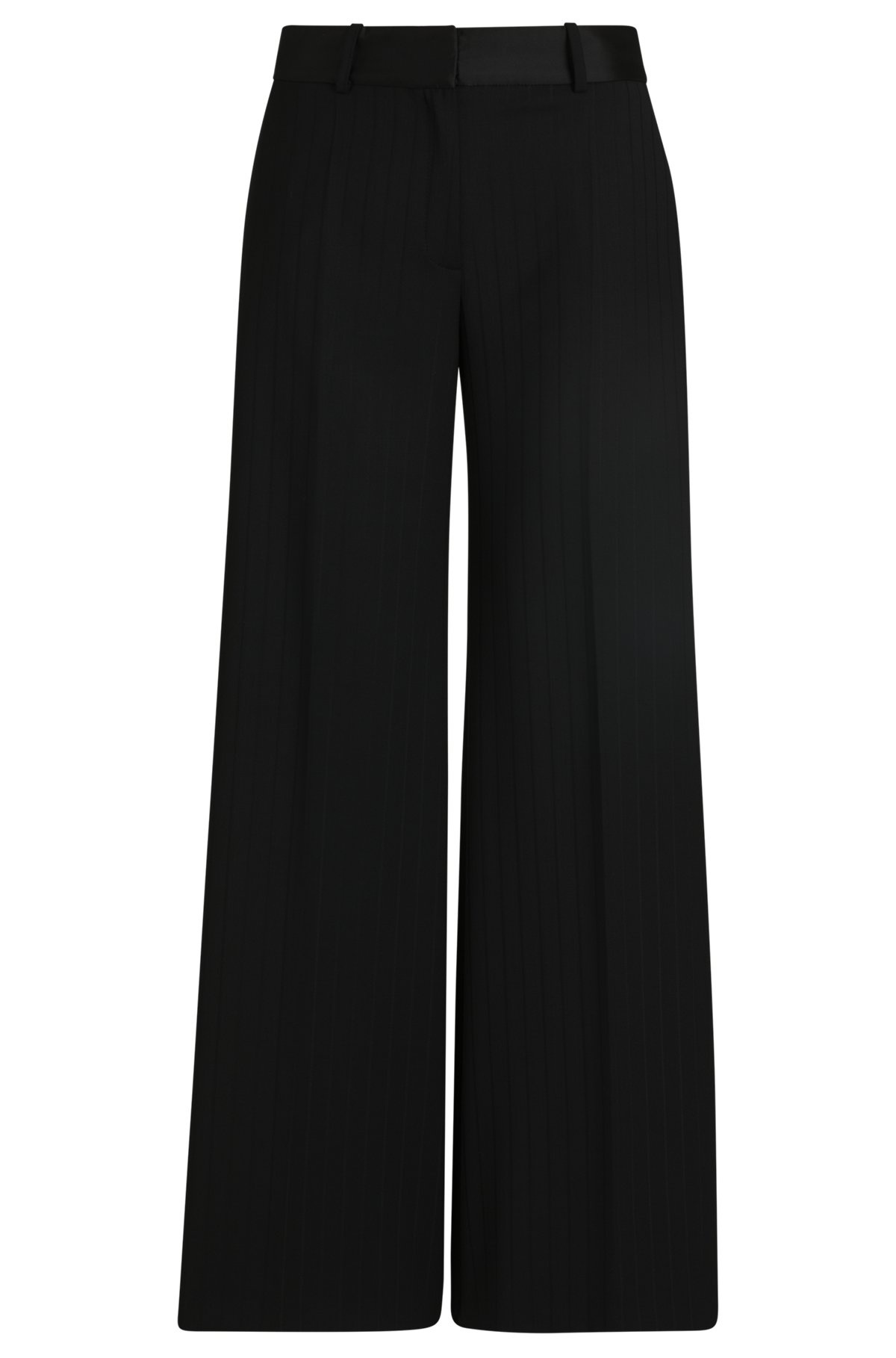 WIDE-LEG TROUSERS IN STRIPED MATERIAL WITH PLEATS - 1