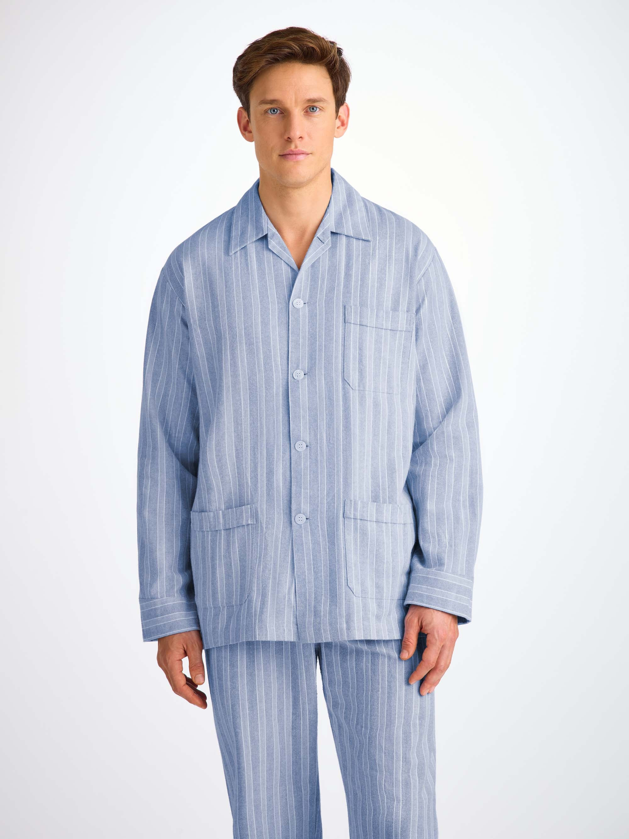 Men's Classic Fit Pyjamas Arran 20 Brushed Cotton Blue - 5