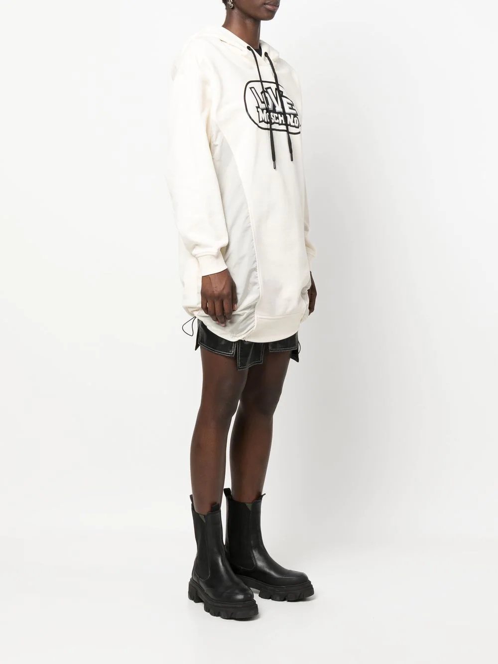 logo-print hooded dress - 3