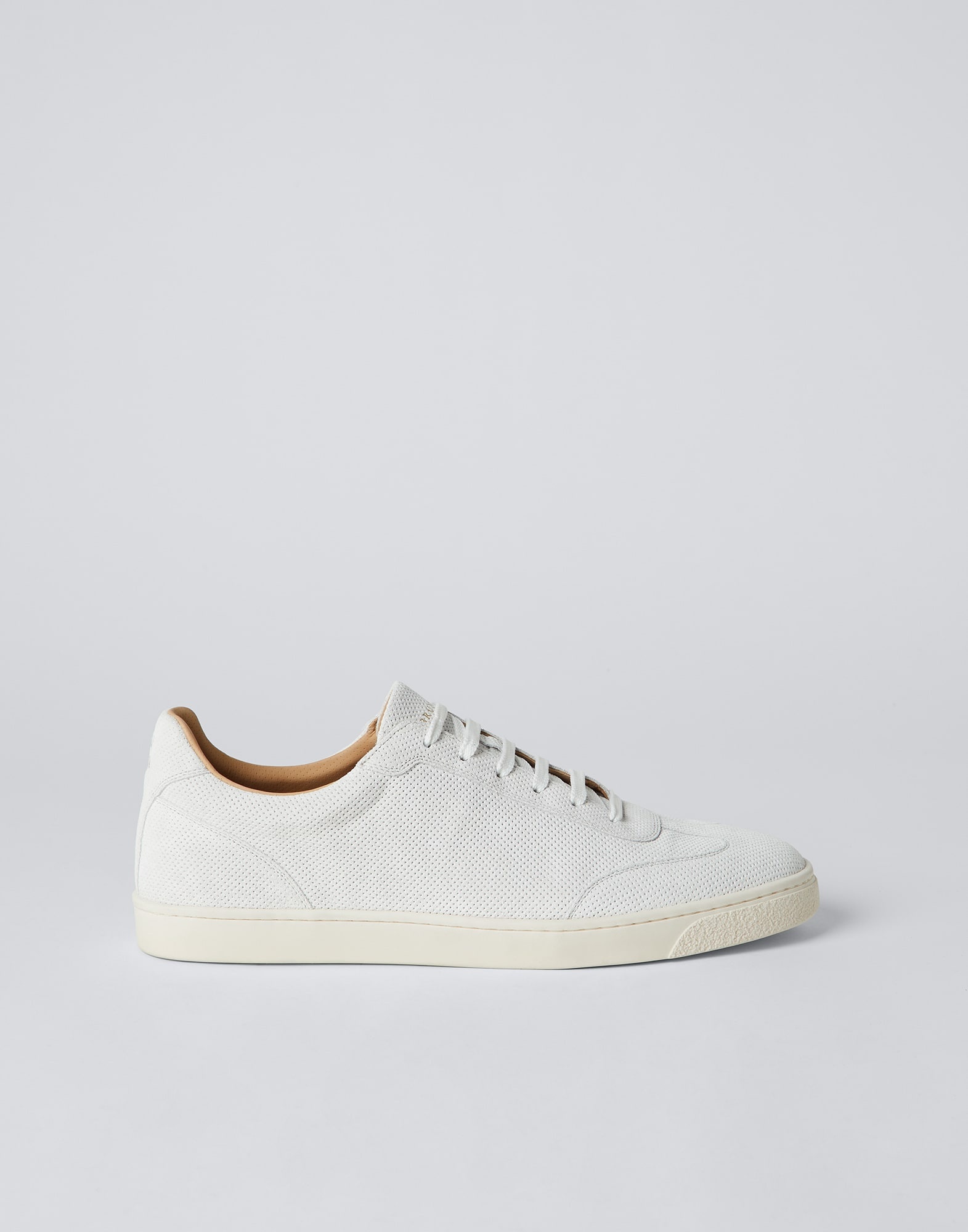 Punched suede sneakers with natural rubber sole - 5