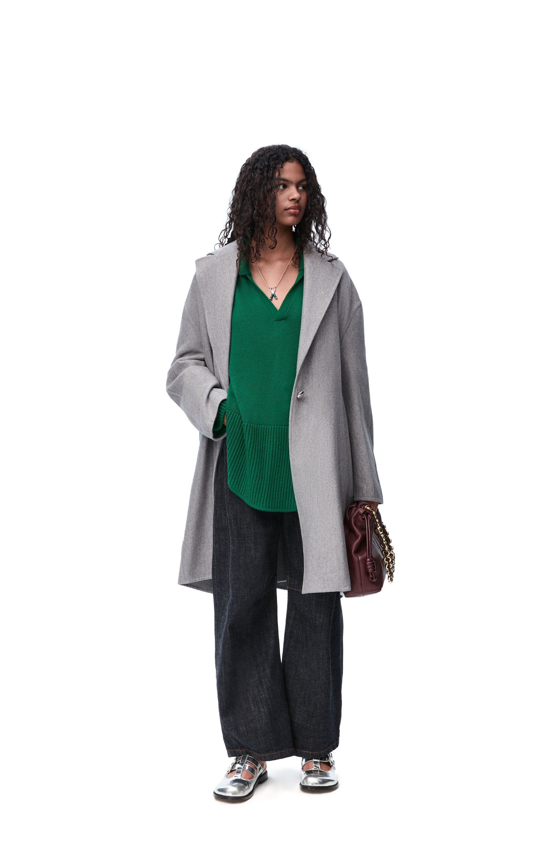 Pebble coat in wool and cashmere - 2
