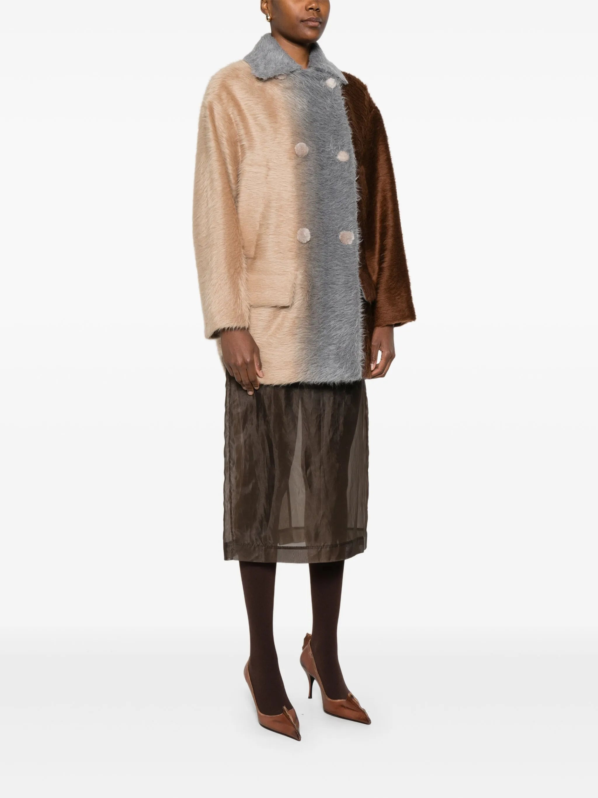 Fendi Colour-block Double-breasted Jacket - 5