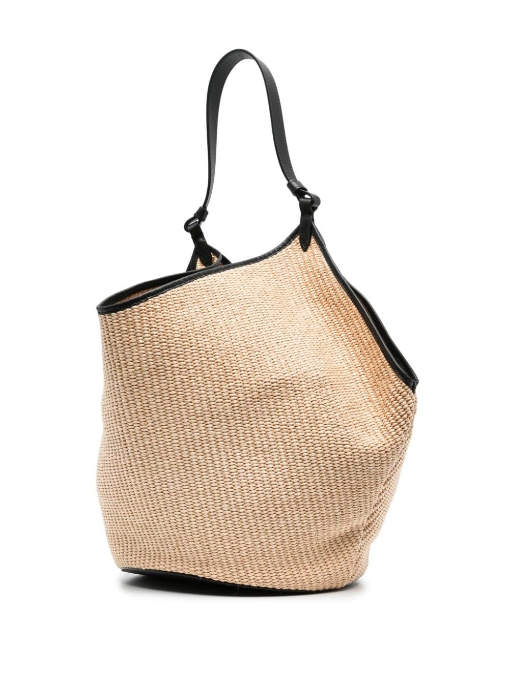 medium Lotus raffia tote bag - 4