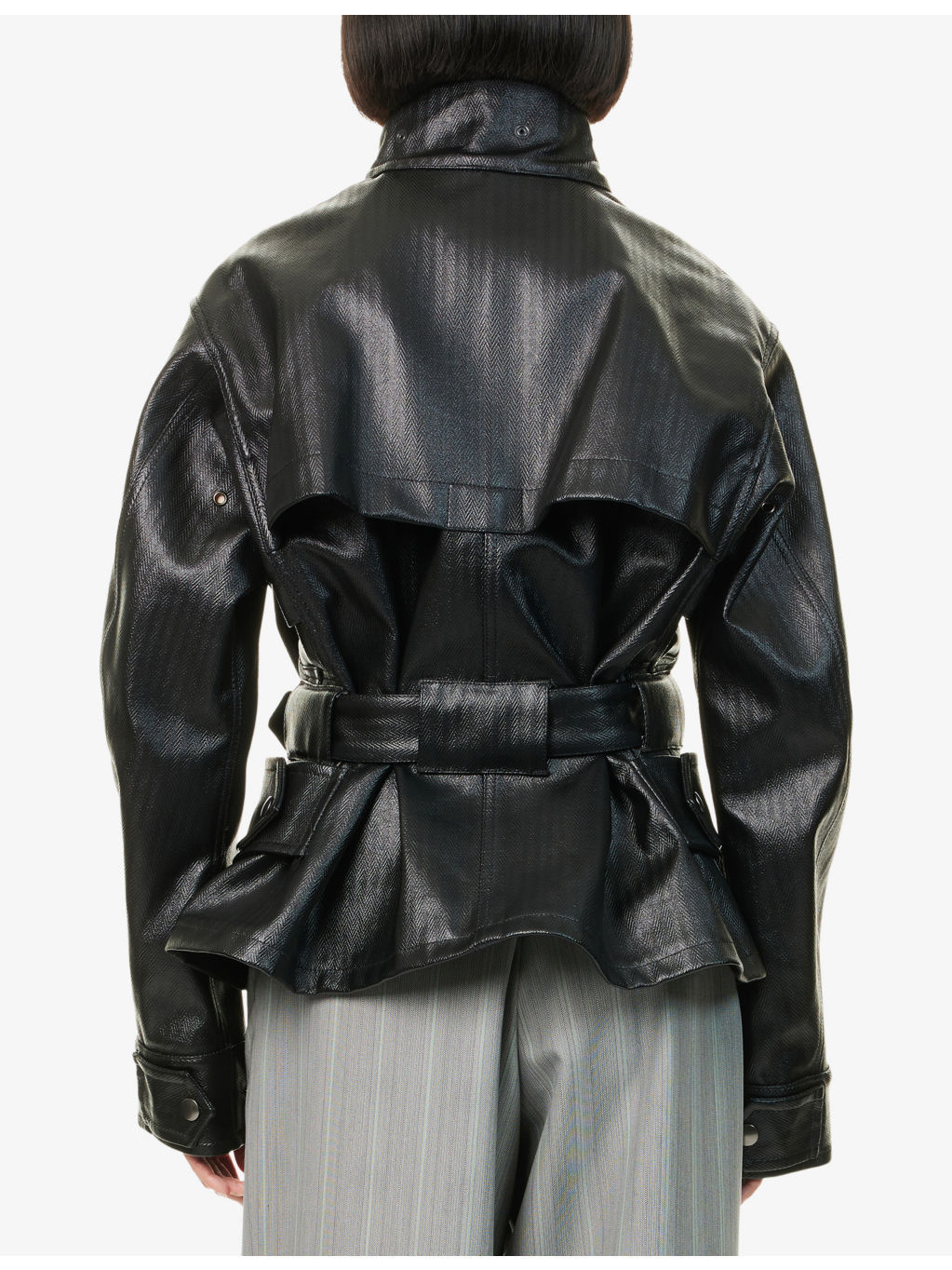 Belted Regular-Fit Coated-Cotton Jacket - 4