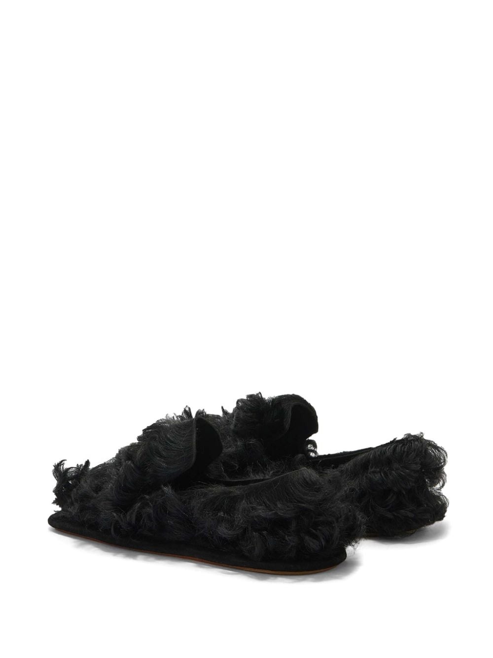 round-toe shearling slippers - 3