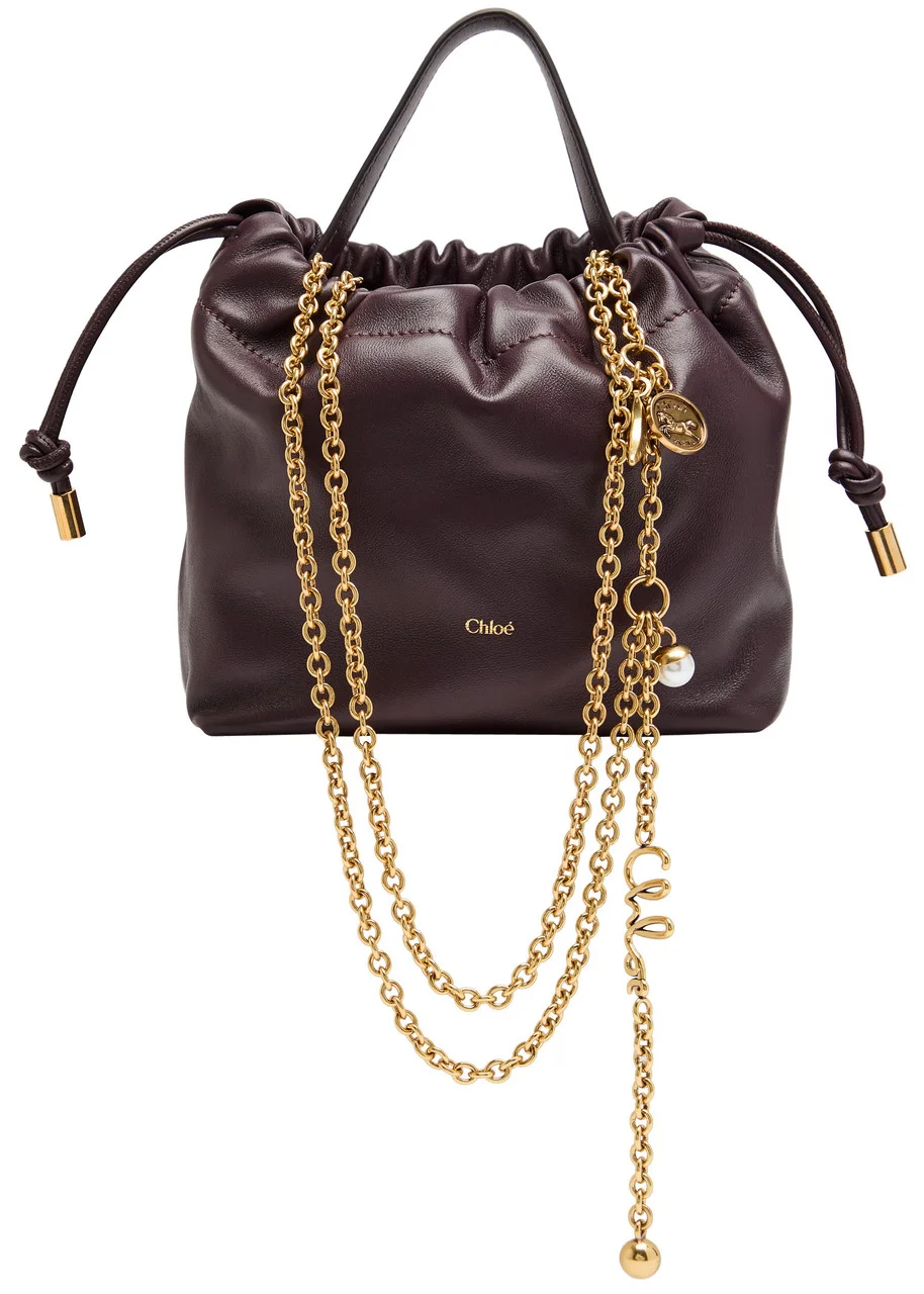 Chloe Icon Charm-embellished Drawstring Leather Pouch - 1
