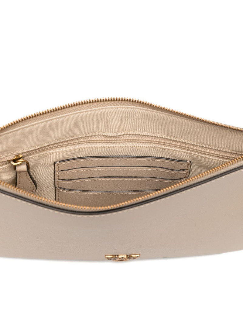 Flat Classic logo-plaque clutch bag 5