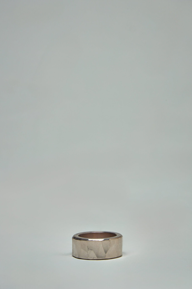 Ring Rough Hammered Silver 1