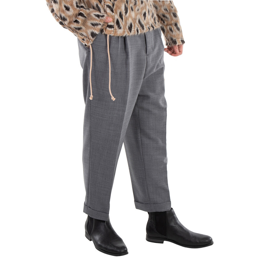 Ami Paris Men's Gris Chine Carott Fit Trousers - 4
