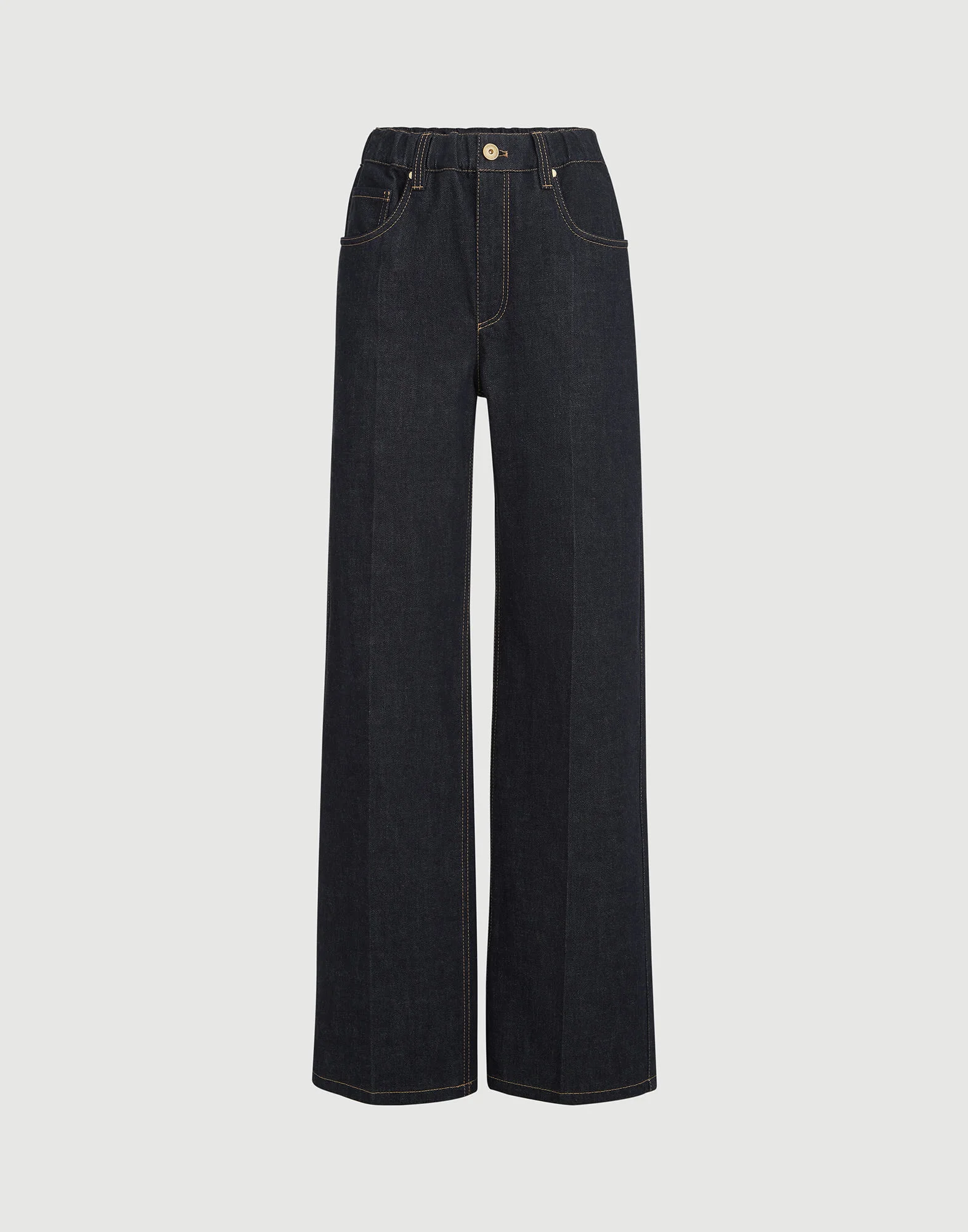 No-fade denim contemporary trousers with monili - 1