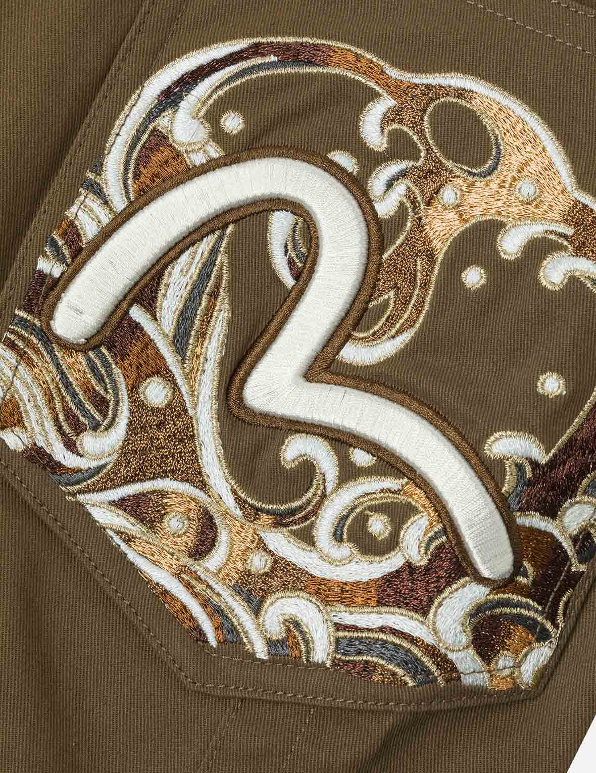 Seagull and Logo Embroidery Relax Fit Woven Pants - 8