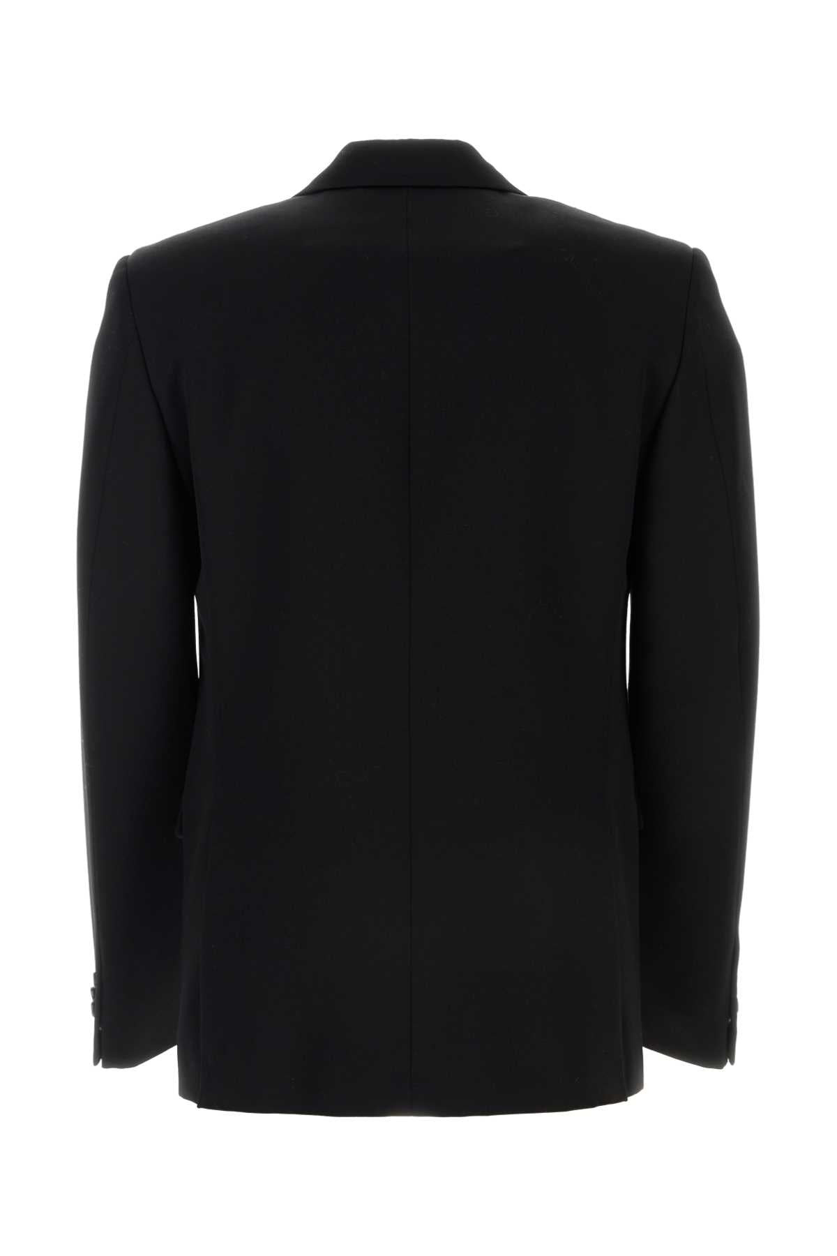 Bottega Veneta Men Black Wool Blazer - 2
