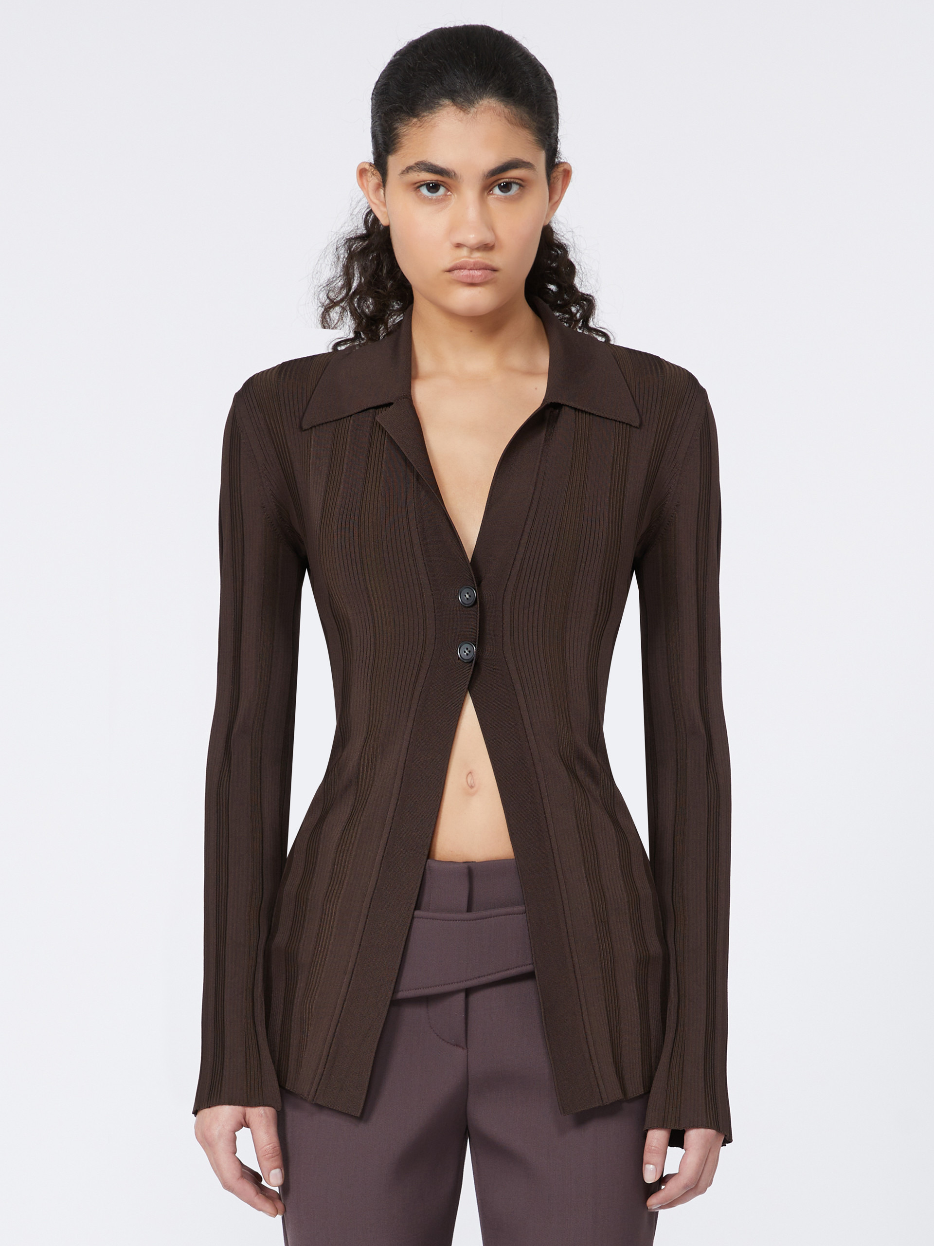 ALBIO1234 Shiny viscose cardigan - RUNWAY - 3