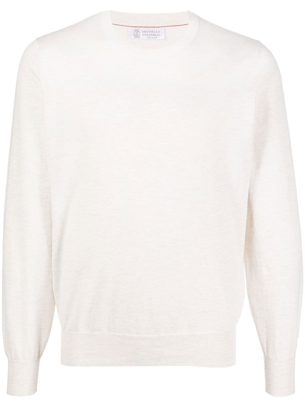 crew-neck cotton jumper - 1