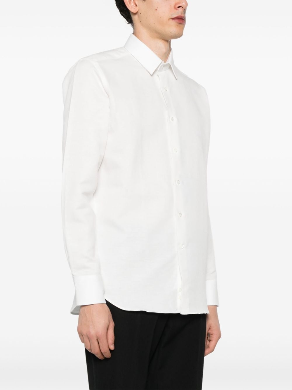 classic-collar twill shirt - 3