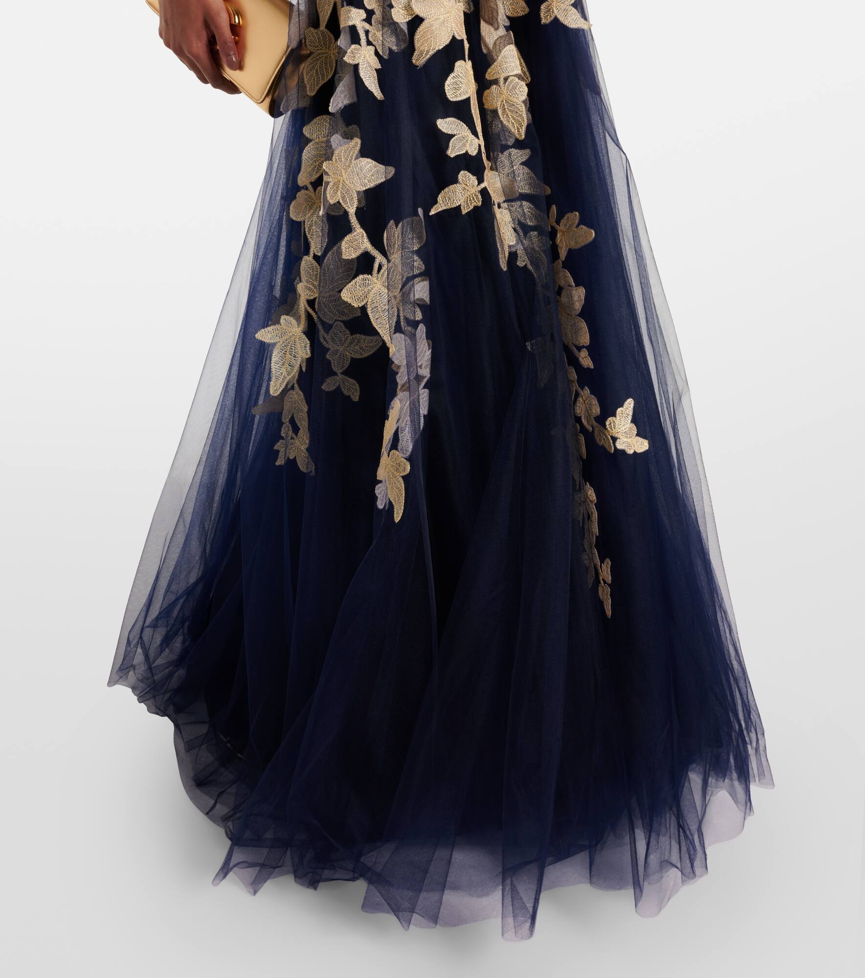 Arcangela appliqué tulle gown - 5