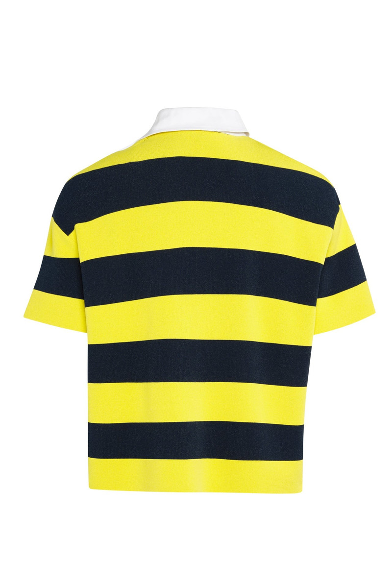 KNITTED RUGBY TOP YELLOW NAVY STRIPED 5