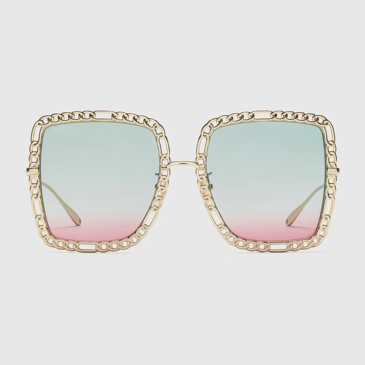 Rectangular sunglasses with chain - 1