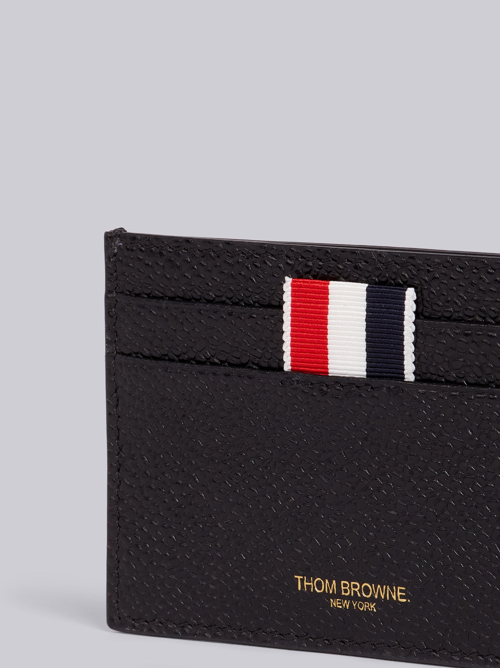 Black Pebbled Calfskin Mouse Icon Card Holder - 2
