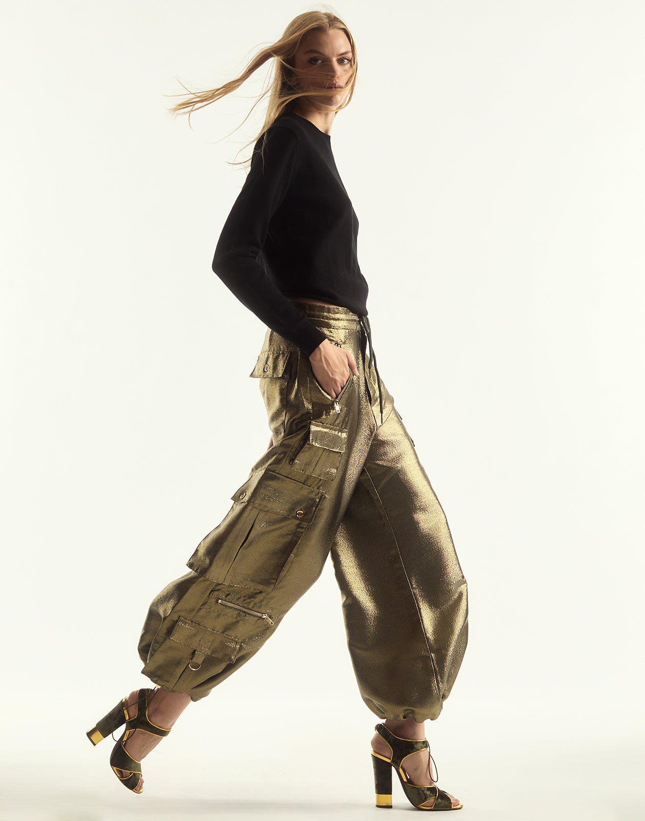 Metallic Cargo Pants - 1