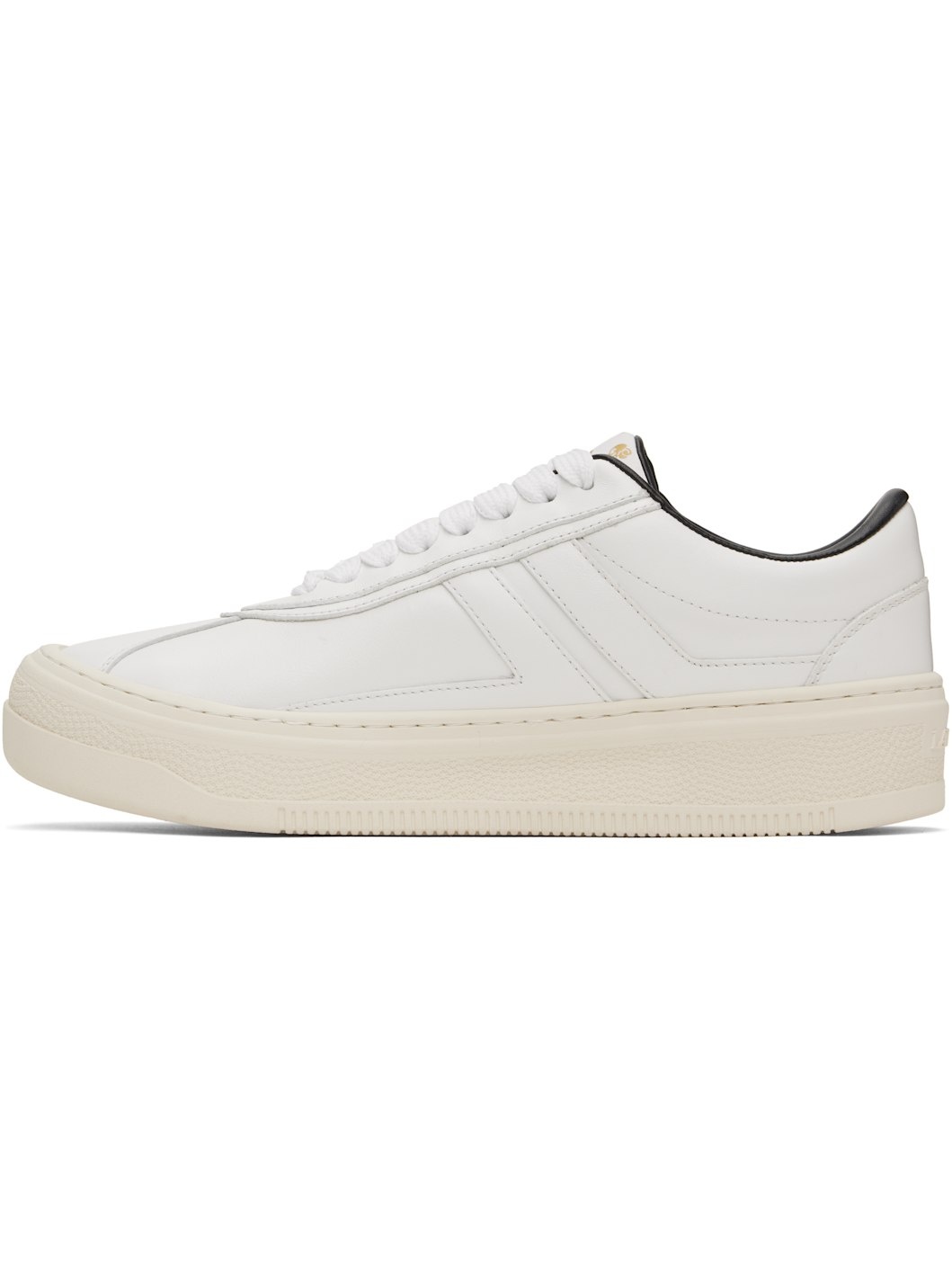 White '' Cash Leather Sneakers - 3