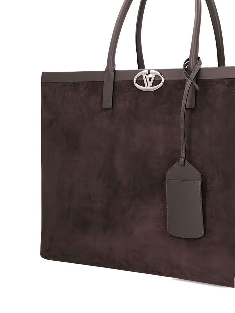 VLogo suede tote bag 3