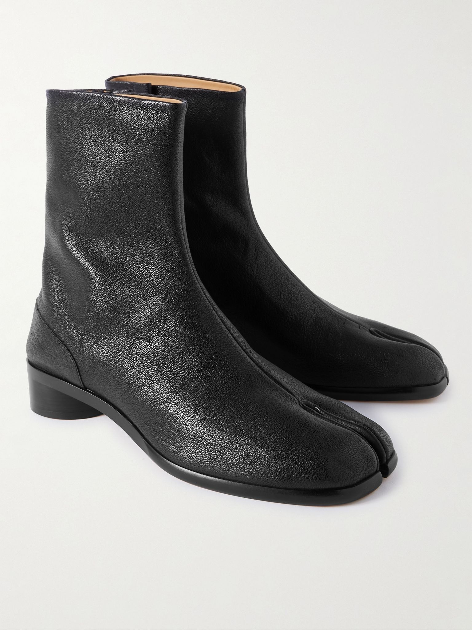 Tabi Split-Toe Full-Grain Leather Chelsea Boots Black - 4
